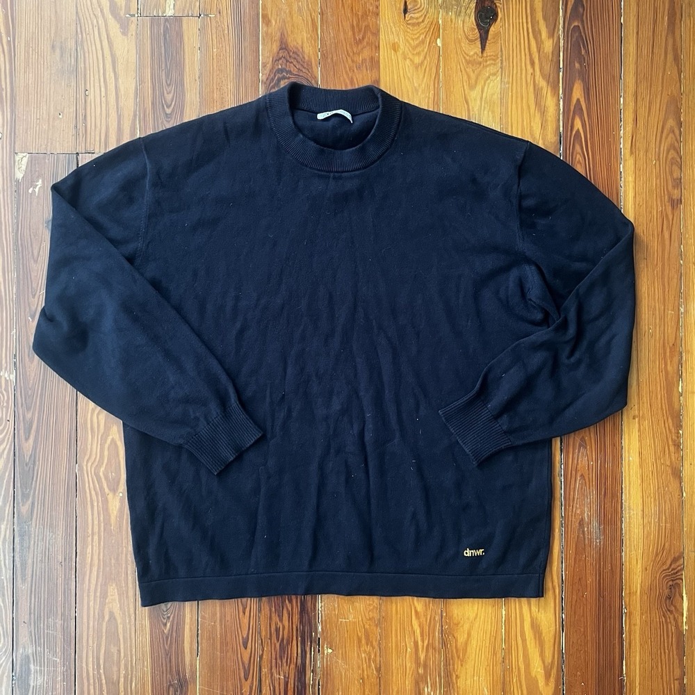 Zara Men's Black Crewneck Sweatshirt Size XL 100% Cotton‎ Minimalist Pullover